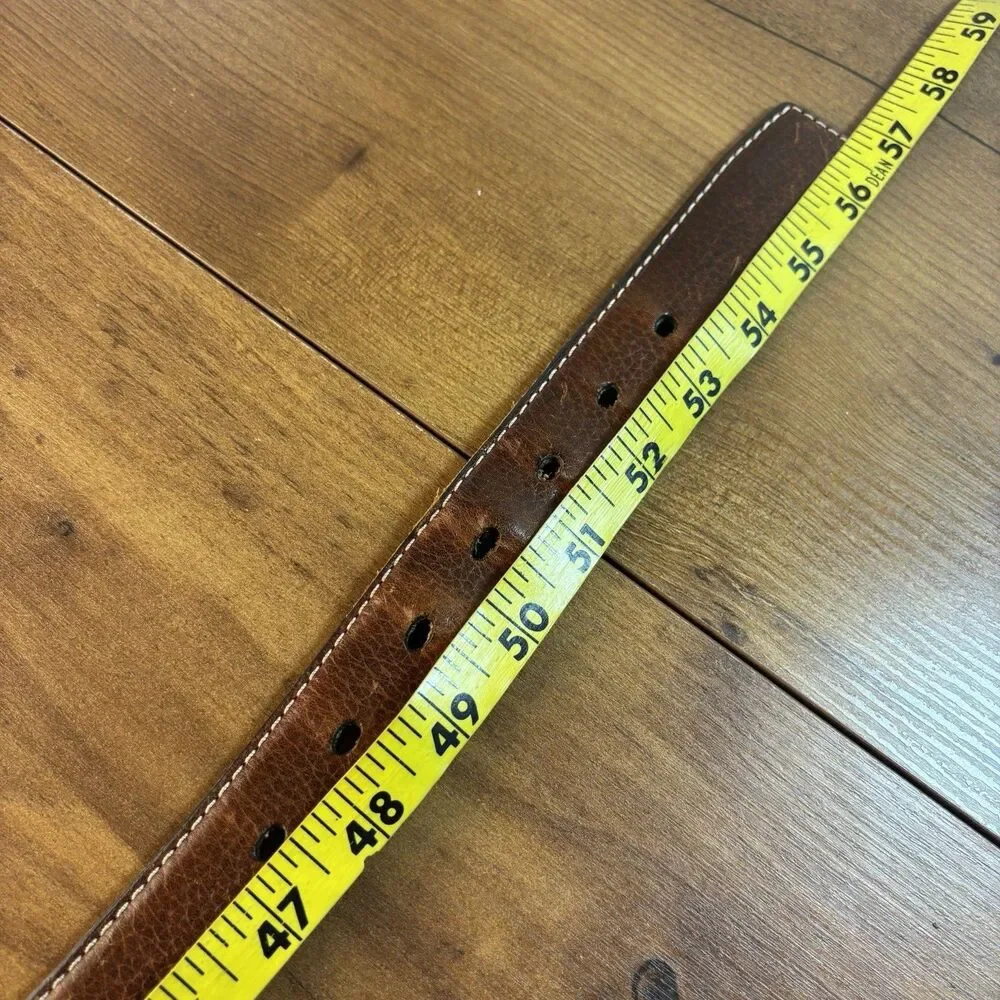 Columbia Brown Genuine Leather Belt - Silver Tone Buckle Men's Size 48